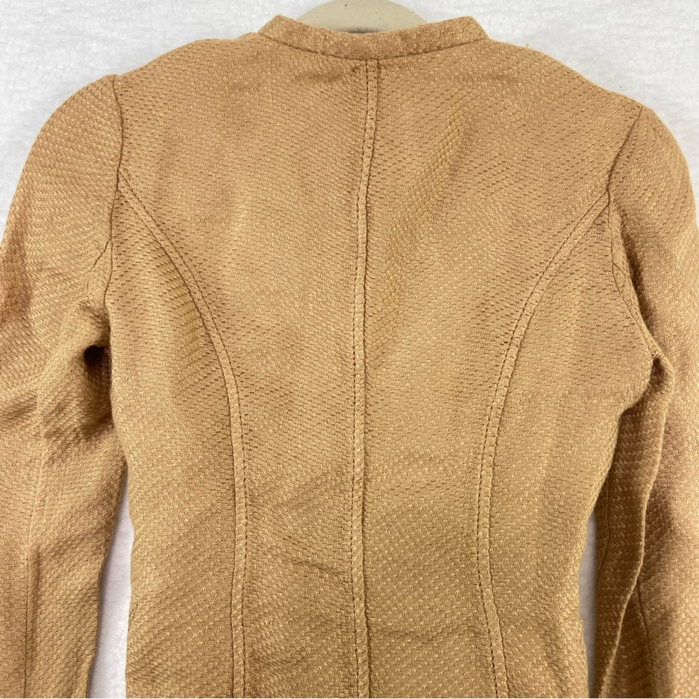 Valentino Spa camel color grommet ope jacket / cardigan. 100% linen size 4 - Picture 6 of 10